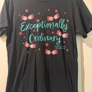 Exceptionally Ordinary Graphic Tee - Black with Teal & Coral Print